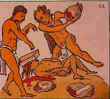 Lapidacin por adulterio ( Fuente: J.L. Rojas, Los aztecas, col. biblioteca iberoamericana, Anaya, Madrid, 1988, p. 53)